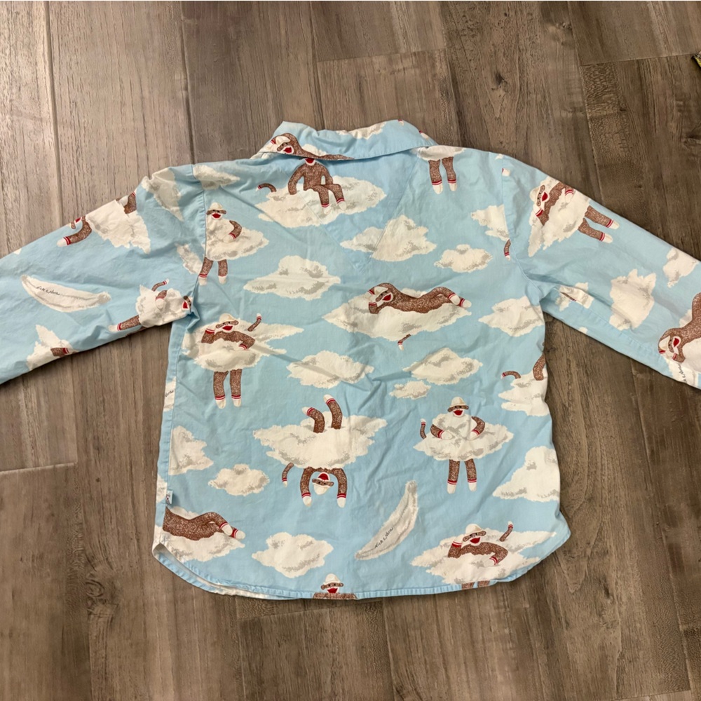 Nick & Nora Cotton Sock Monkey Cloud Pajama Set Size Small - Picture 7 of 12